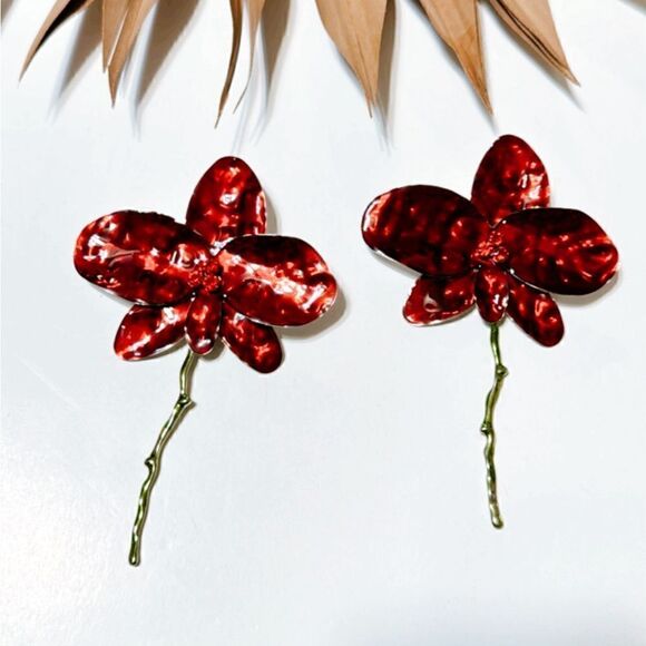 Flower statement earrings #1183 - Picture 3 of 5